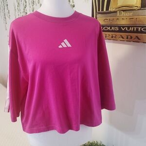 Adidas Pink Cropped T-Shirt